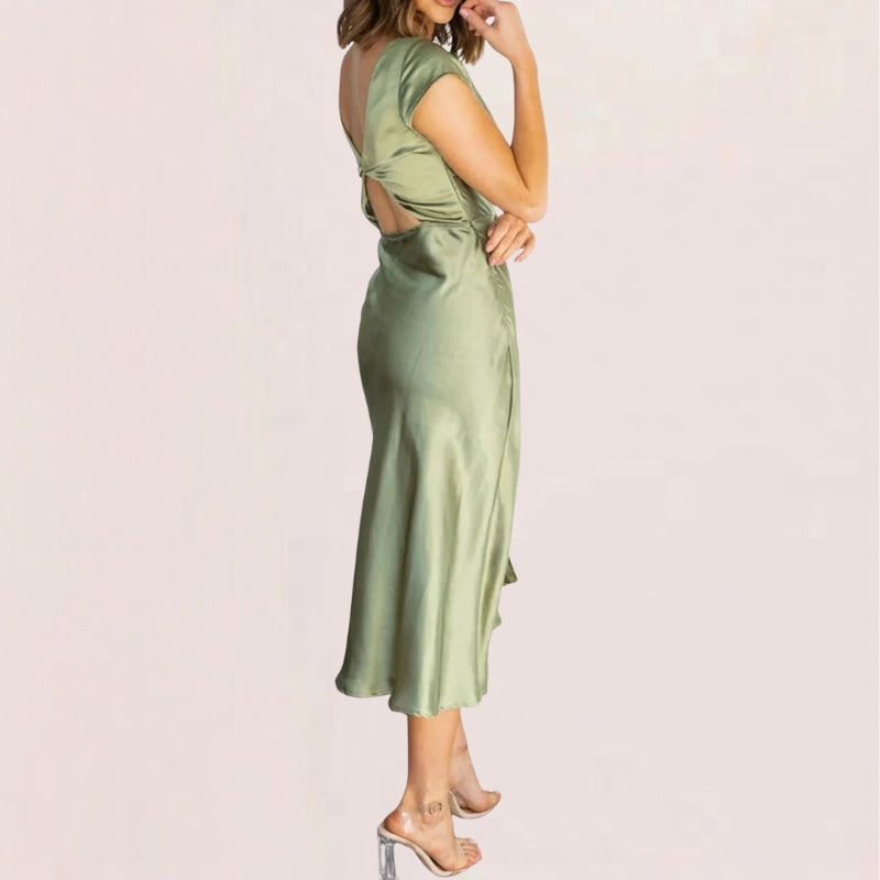 Sleeveless Wrap Waist Dress