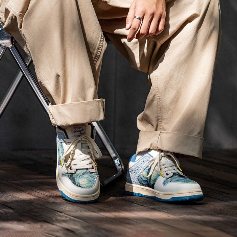 Ethan – Round Toe Sneakers With Adjustable Laces And Printed Design