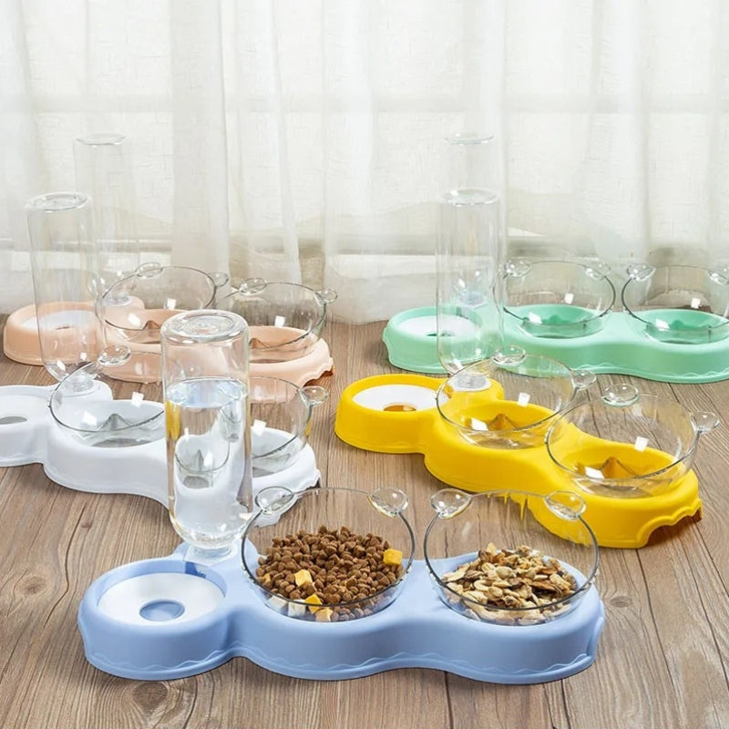 PawBella – Double Pet Bowl with Water Dispenser