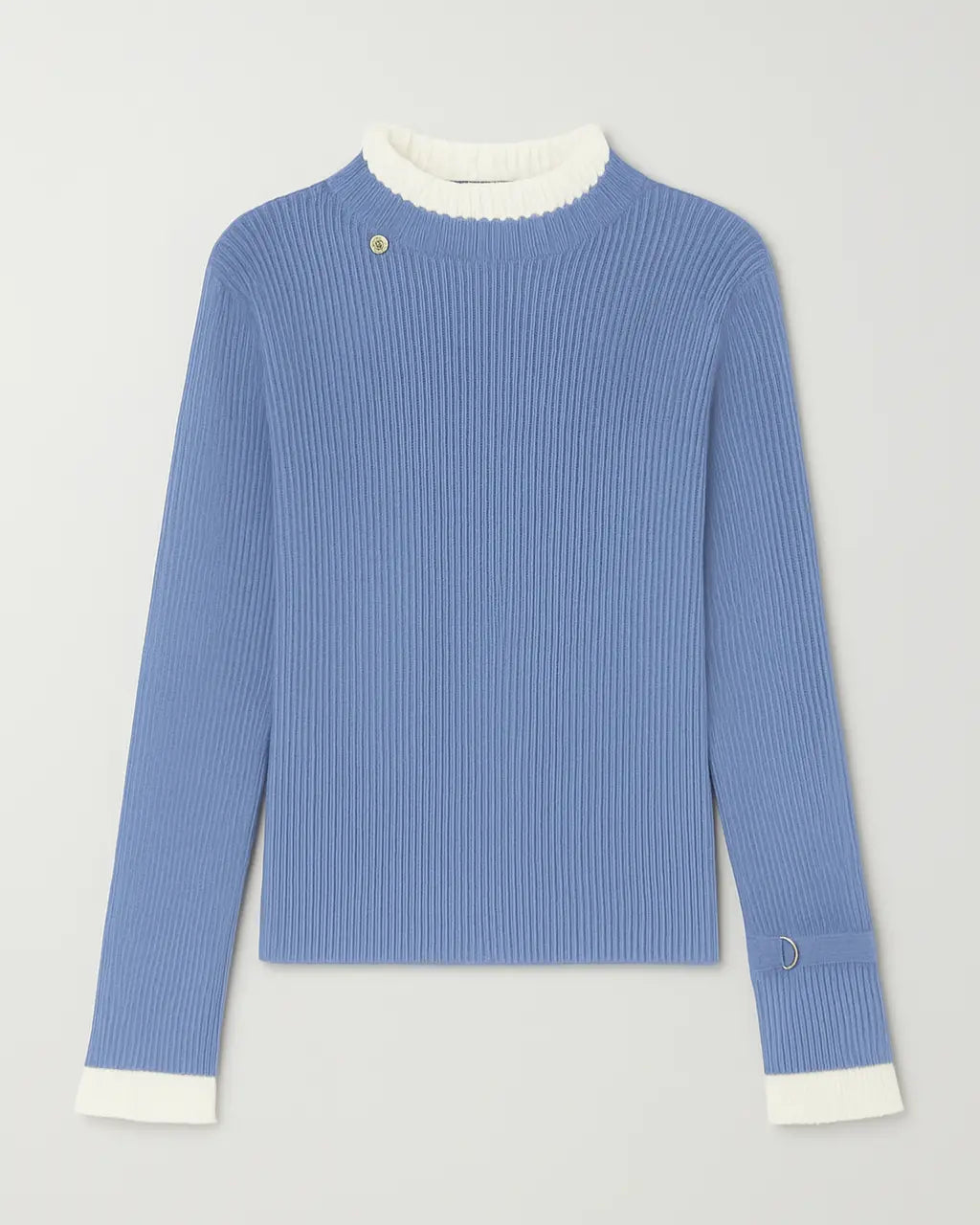 Gebreide Trui Van Metallicgaren Met Col-Sweaters-Velani-Blauw-XS-Velani