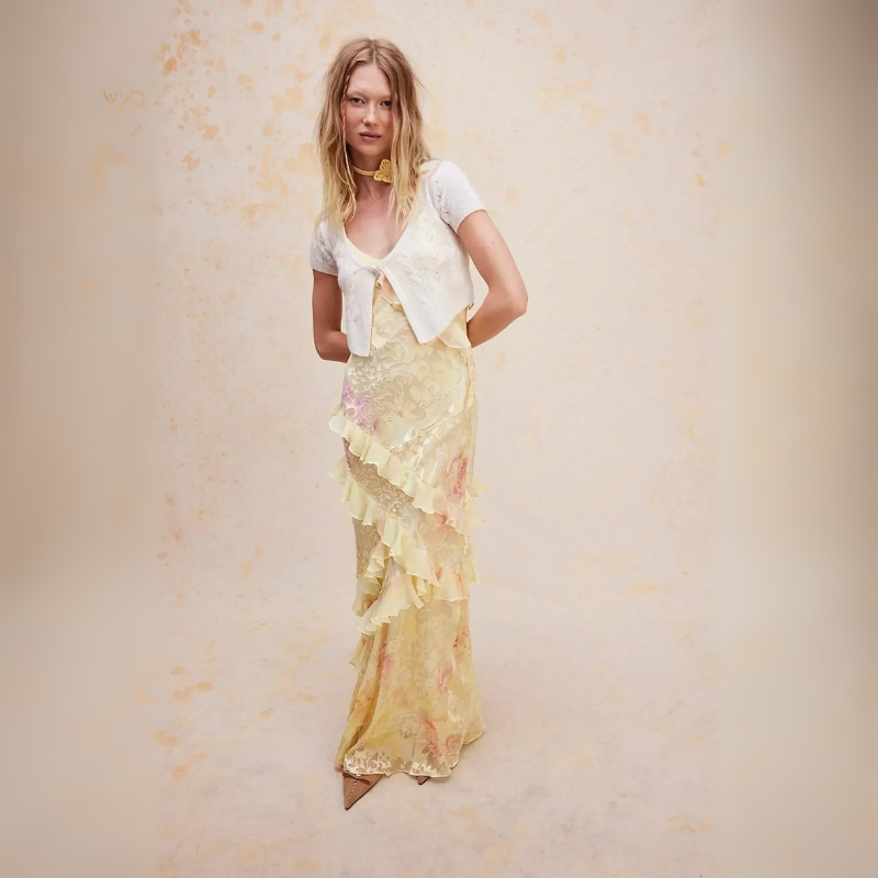 Aurora – Mouwloze Lange Maxi Jurk met Bloemenprint Velani