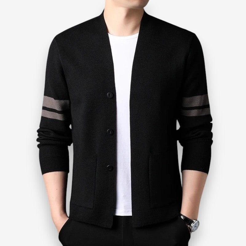 Adrian – Long Sleeve Sweater with Pocket and Button Detail