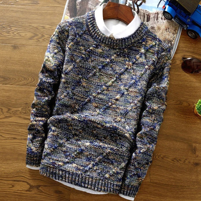 Ethan – Long Sleeve Sweater With Zigzag Pattern