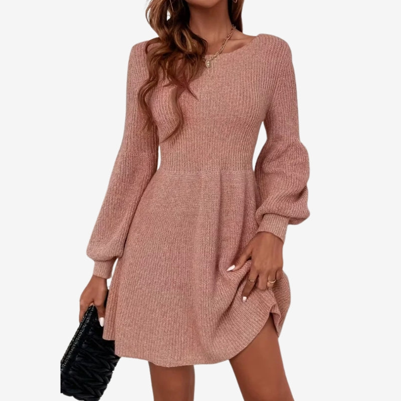 Rose – Long Sleeve Sweater with Round Neck Design