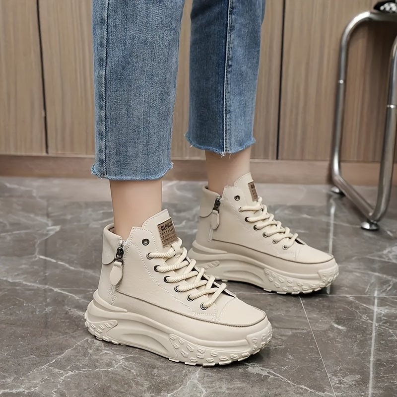 Lina – Non-slip sneakers with lace-up and side zipper