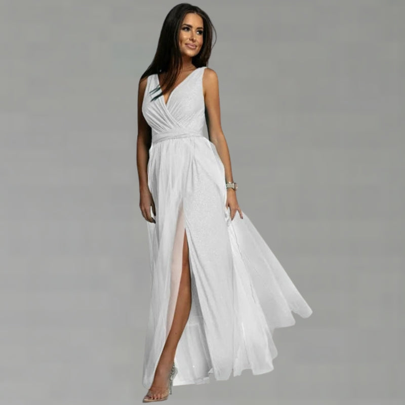 Women Sleeveless V-Neck Maxi Dress