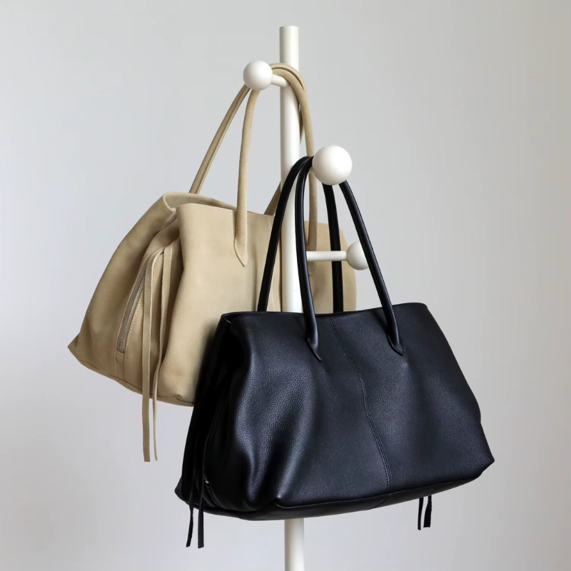 Women's Shoulder Bag with Multiple Zipper Compartments