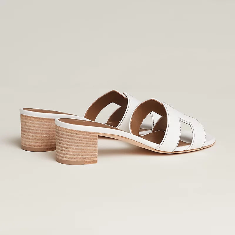 Isabella – Mid High Heel Sandals with Open Toe And Slip-On