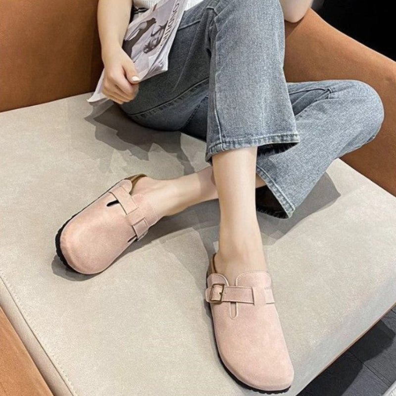 Charlie – Half Covered Slip-On Slippers with Adjustable Buckle
