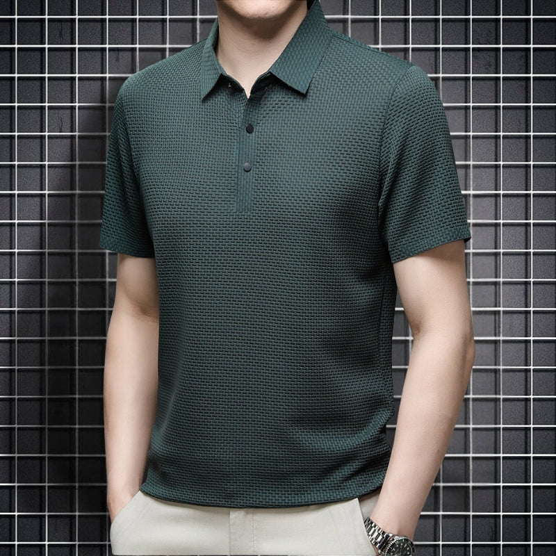 Men's Polo Shirt with Short Sleeves And Button Down Design