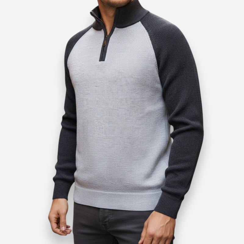 Victor – Long Sleeve Sweater with Stand Collar Design