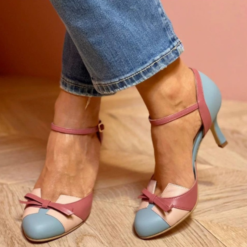Isabella - Round Toe Heels With Adjustable Strap