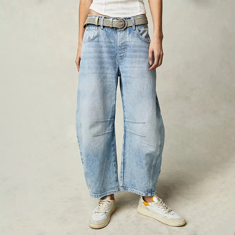 Women’s Wide Leg Ankle-Length Denim Pants