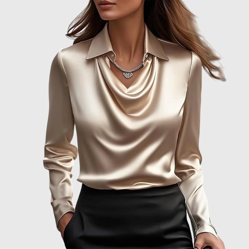 Women’s High Collar Slim Fit Blouse