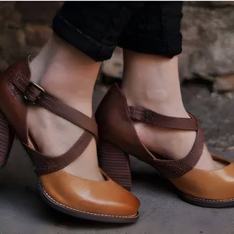 Sienna – Round Toe Shoes with Adjustable Buckle