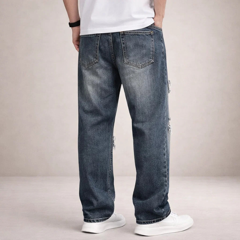 Men's High-Waisted Wide Leg Trousers