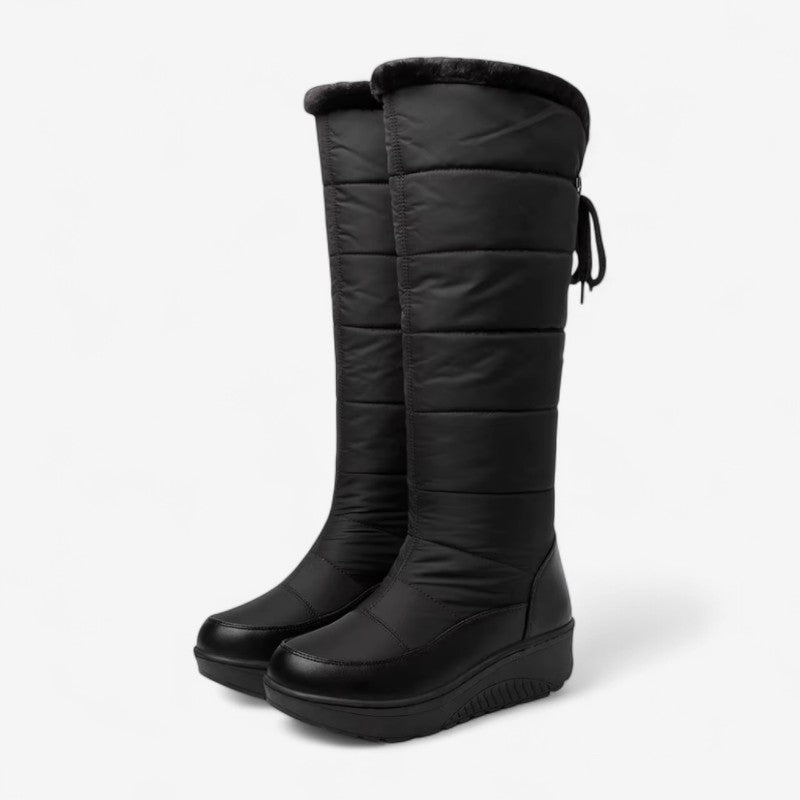 Norlien – Kniehoge laarzen met voering van bont en veters Velani