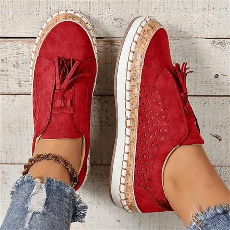 Women's Flat Shoes with Tassel Detail and Non Slip Sole