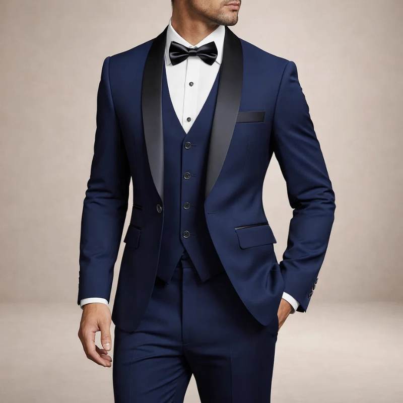 Men's Slim Fit Blazer and Straight Leg Trousers Set