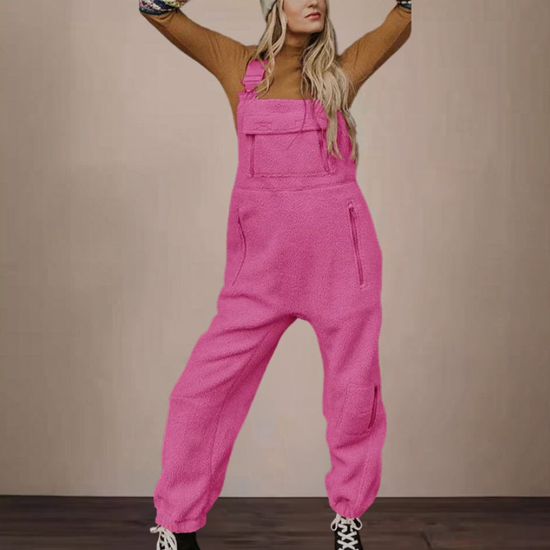 Women’s Fleece Jumpsuit with Adjustable Straps