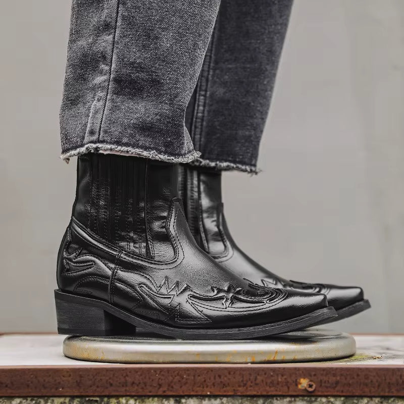 Borrin – Cowboy enkellaarzen met puntige neus Velani