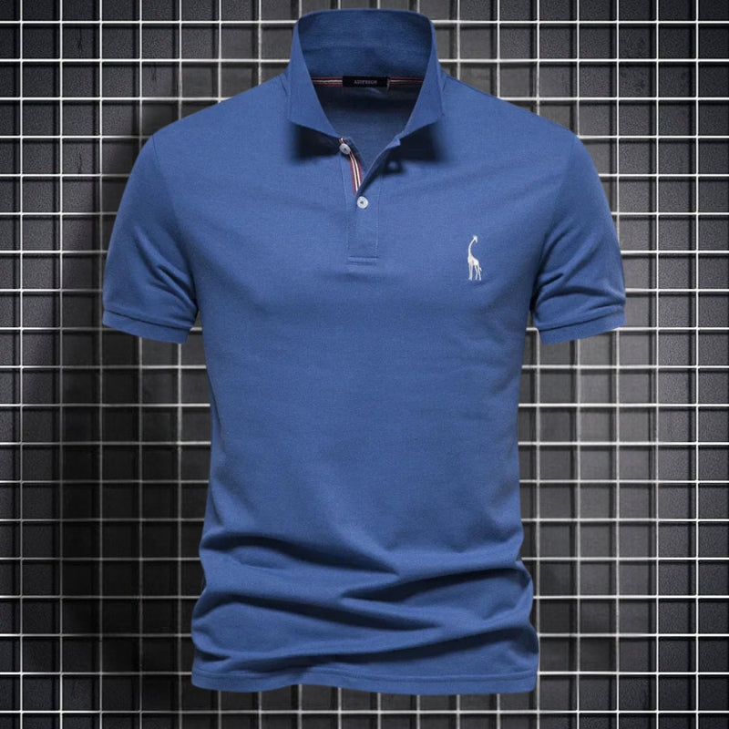 Men's Slim Fit Buttoned Polo Shirt with Short Sleeves