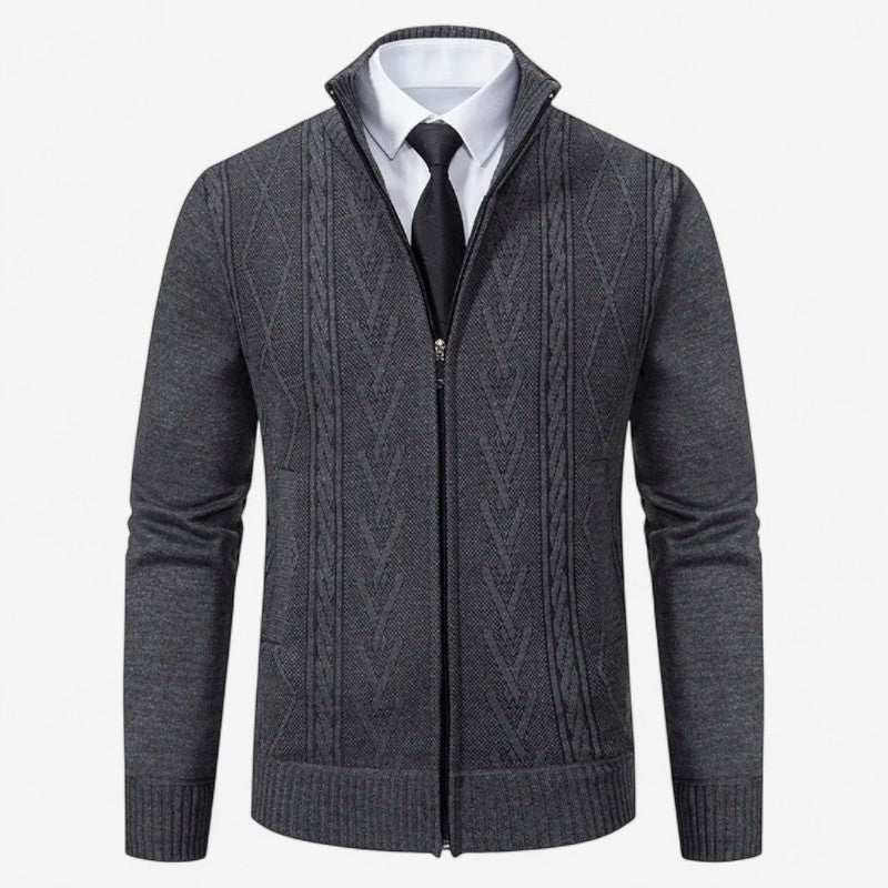 Liam – Slim Fit Vest met Sjaalkraag en Rits Velani