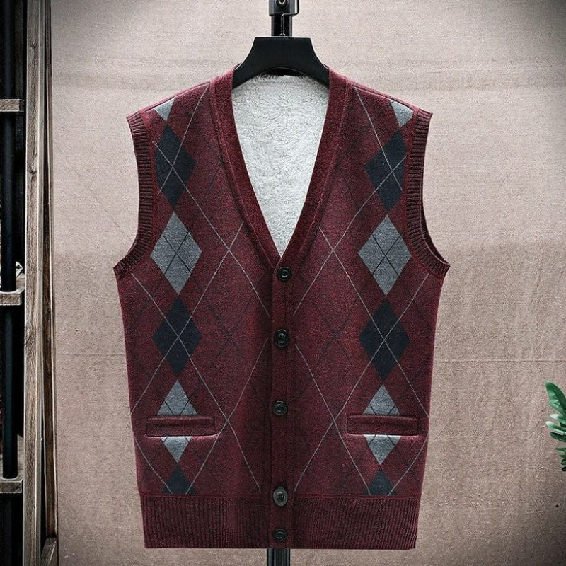 Lucas – V Neck Sweater With Button Closure