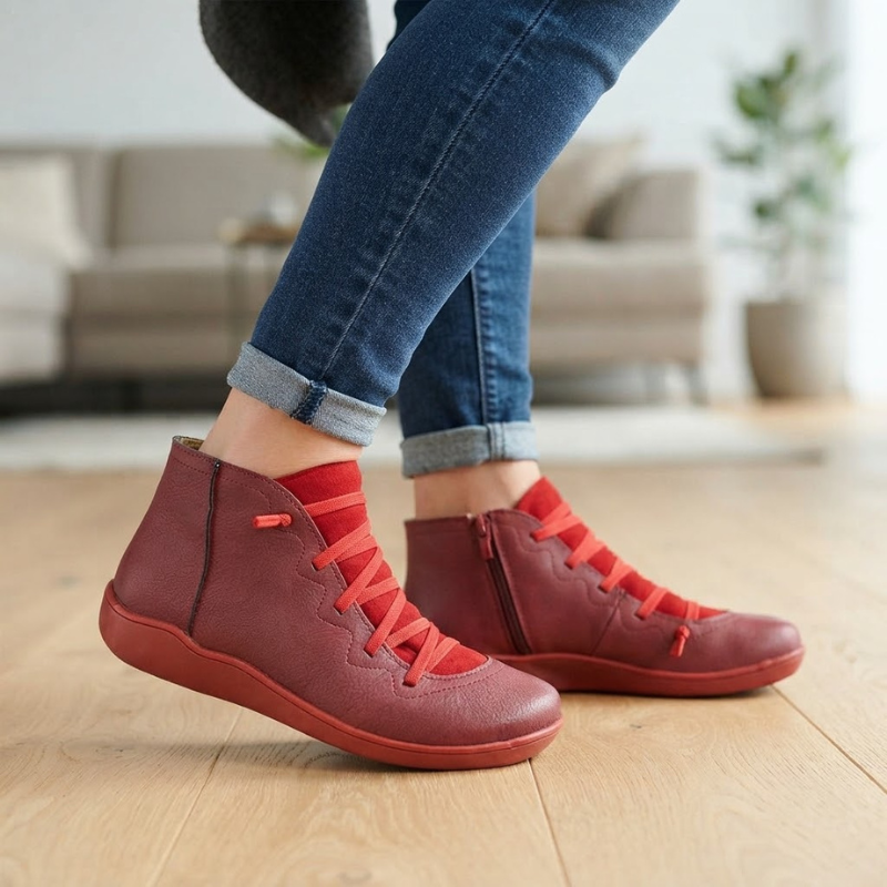 Step - Women’s Ankle Boots with Laces and Zipper