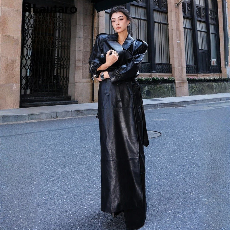 Olivia – Long Sleeve Coat With Down Collar And Adjustable Belt