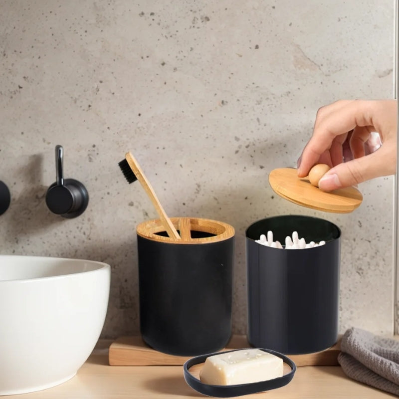 BathNexa – Badkamer Accessoireset met Navulbare Zeepdispenser Velani