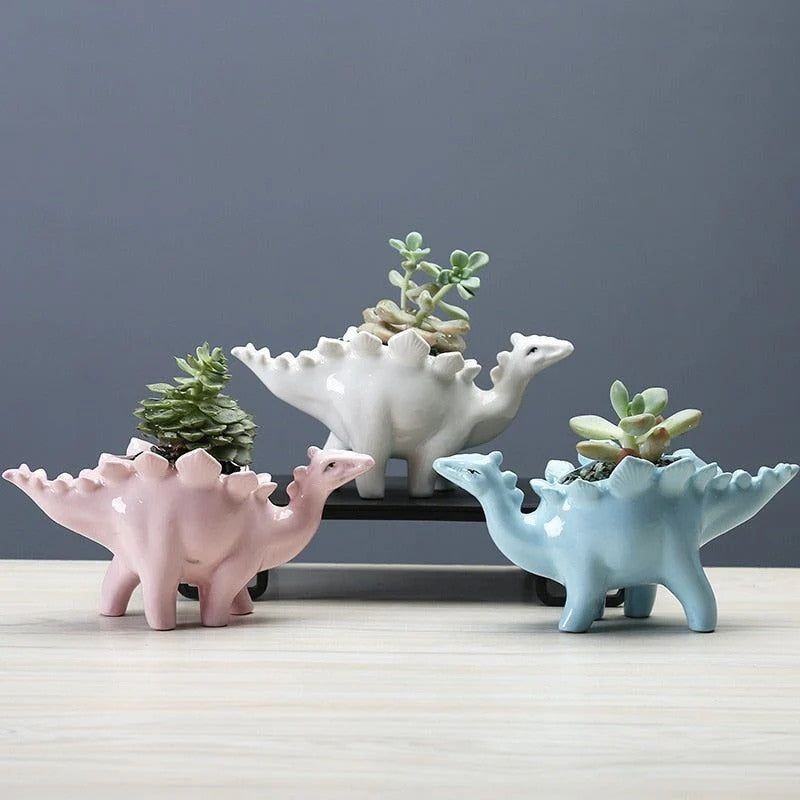 DinoBloom – Indoor Flower Pot with Dino Figure