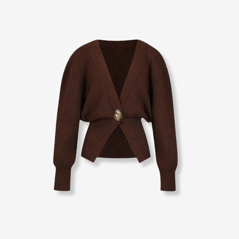 Charlotte – V neck jacket with button closure and long sleeves