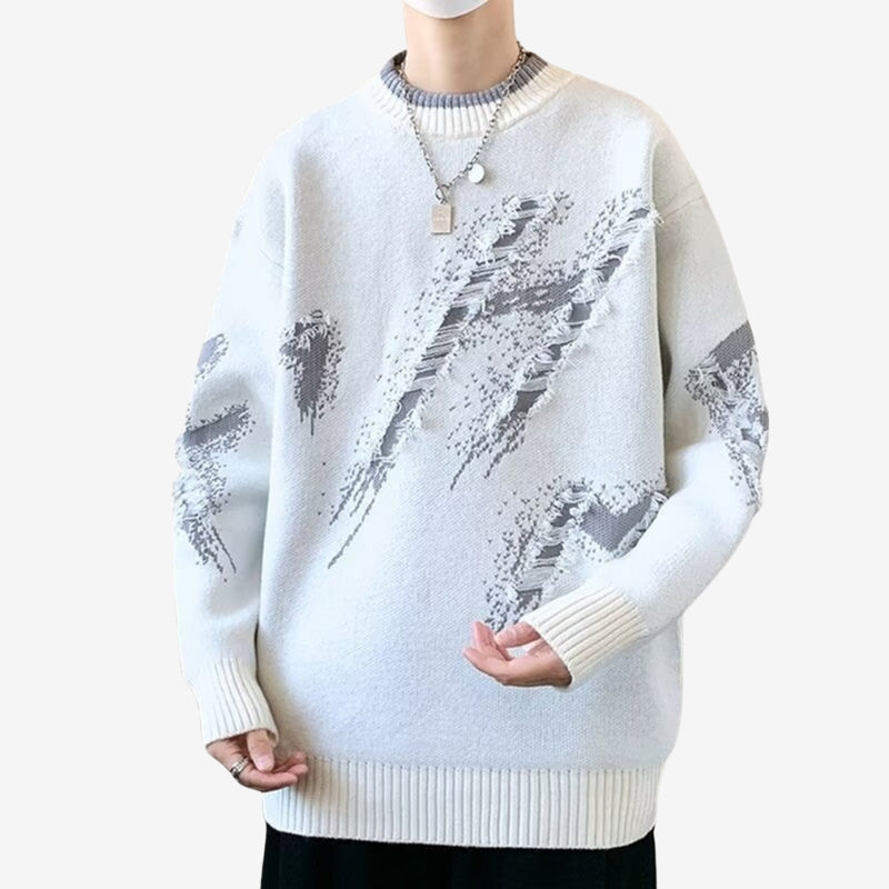 Liam – Long Sleeve Sweater with Ribbed Hem Design