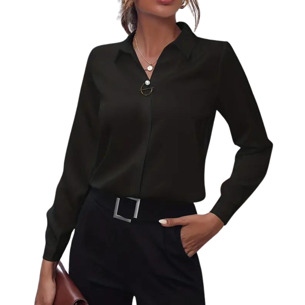 Hessel – Blouse met Lange Mouwen en Omgeslagen Kraag Velani