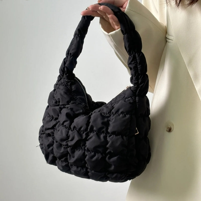 Eliza – Women's Shoulder Bag with Quilted Structure & Zip Closure