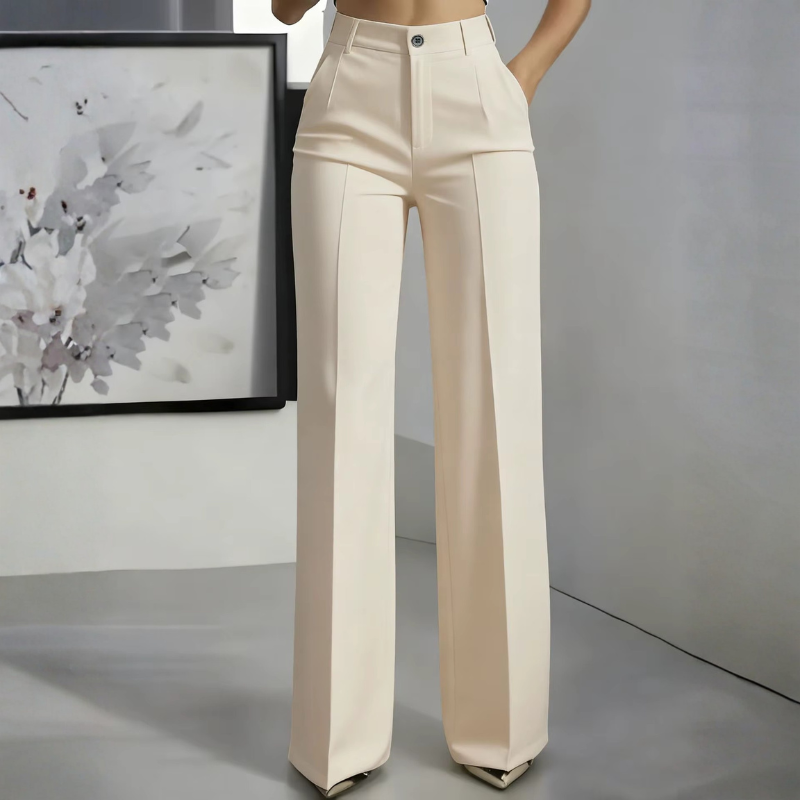 Chic Women's High-Waisted Straight Leg Trousers