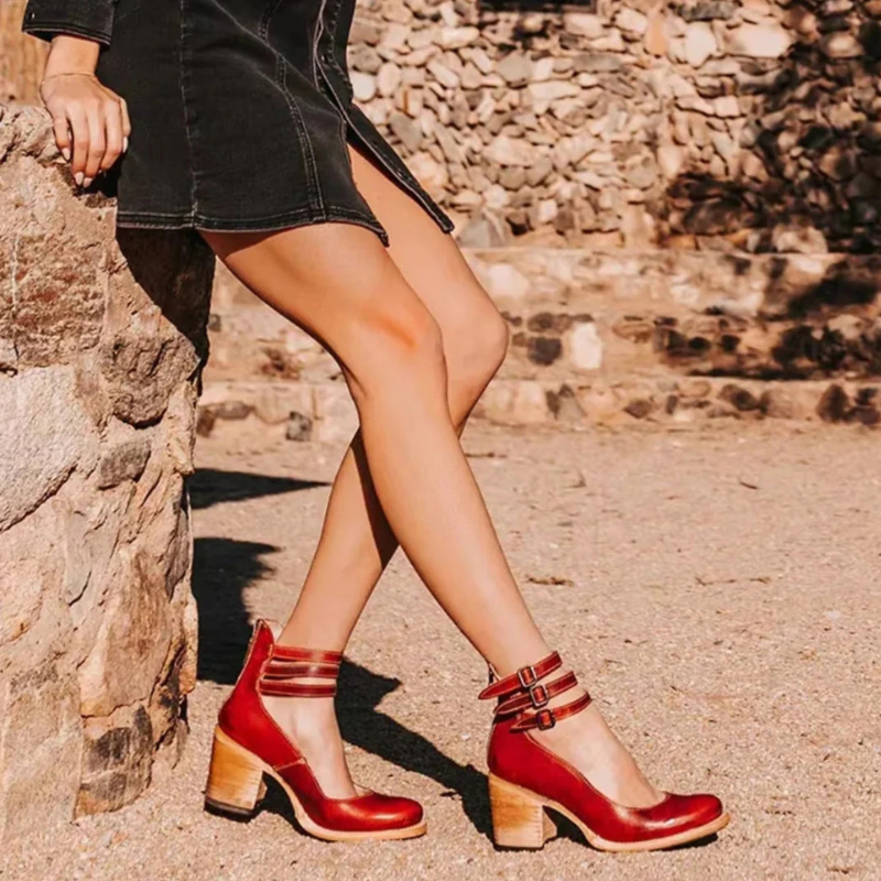 Stylish High-Heeled Sandals with Ankle Strap