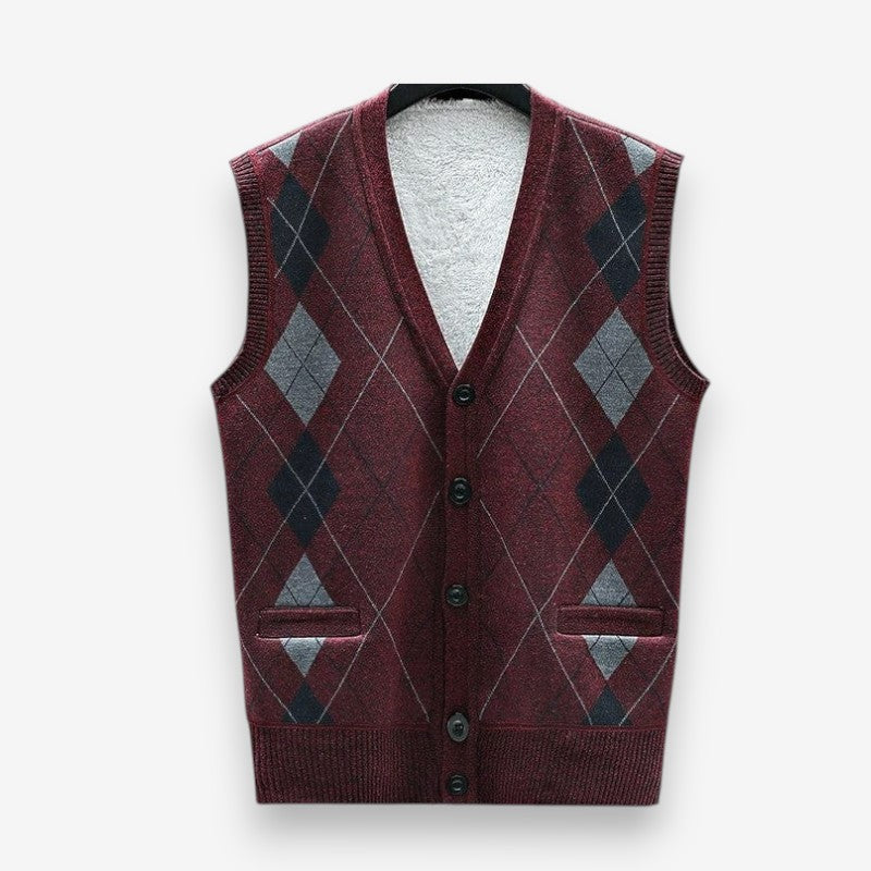 Lucas – V Neck Sweater With Button Closure