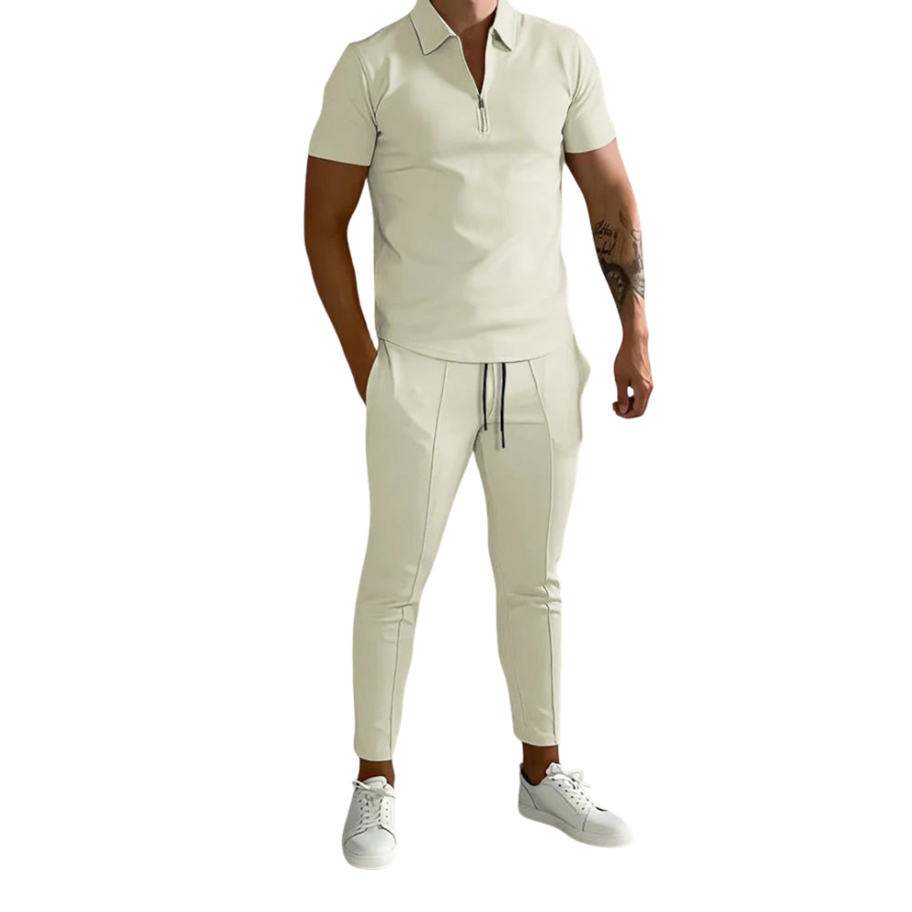 Dylano – Tweedelige Set met Korte Mouwen Overhemd en Broek met Trekkoord Velani