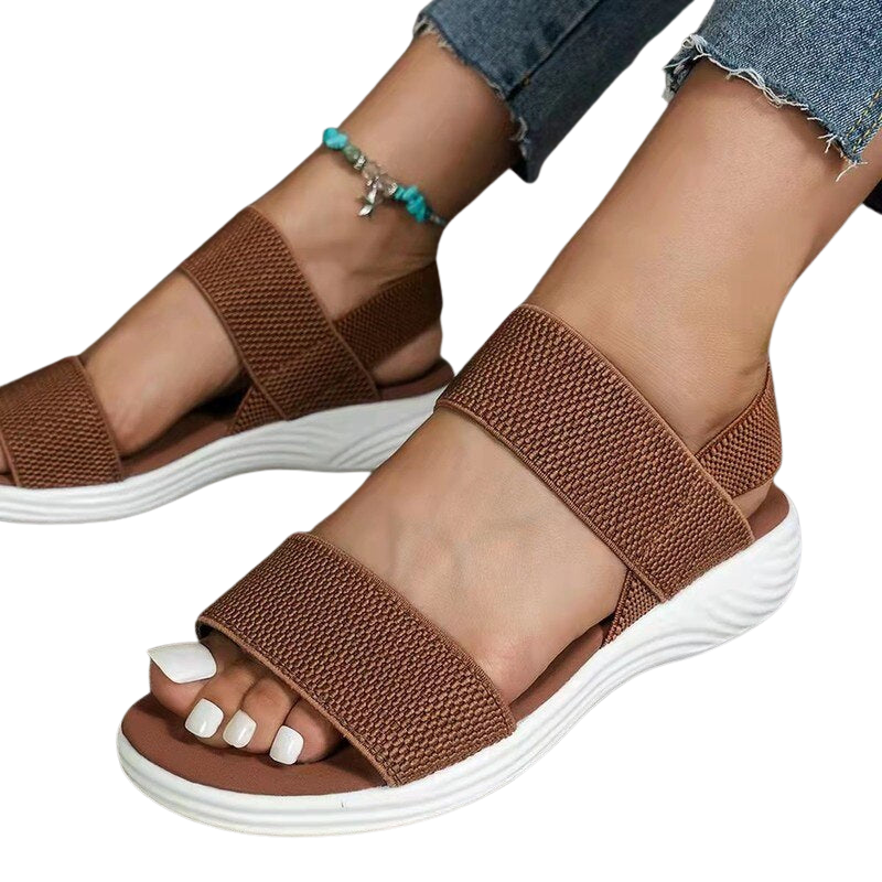 Arabella – Sandalen met Sleehak Bandjes en Mesh-Design Velani