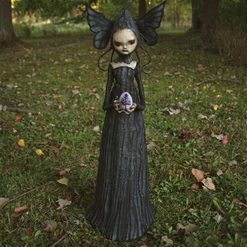 Gothic Witch Figurine with Staff