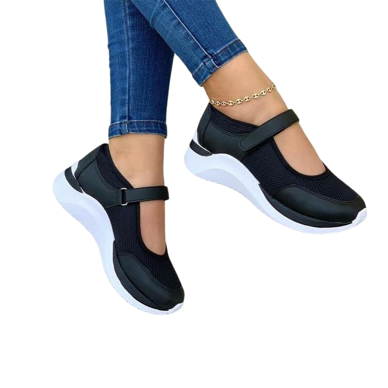 Daisy – Ademend Sneakers met Ronde Neus en Verstelbare Klittenbandsluiting Velani