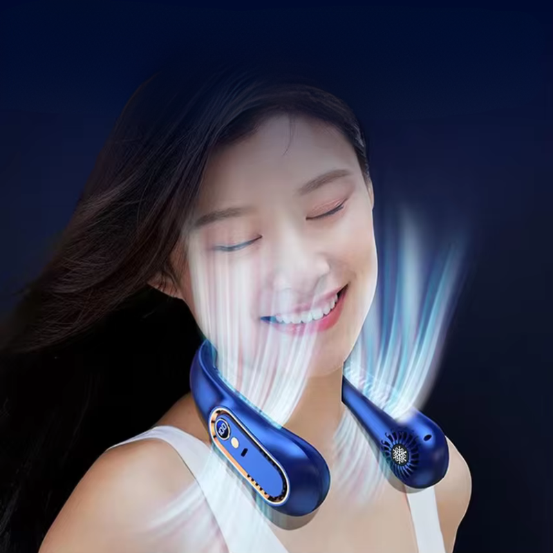 Wearable Neck Fan with Digital Display