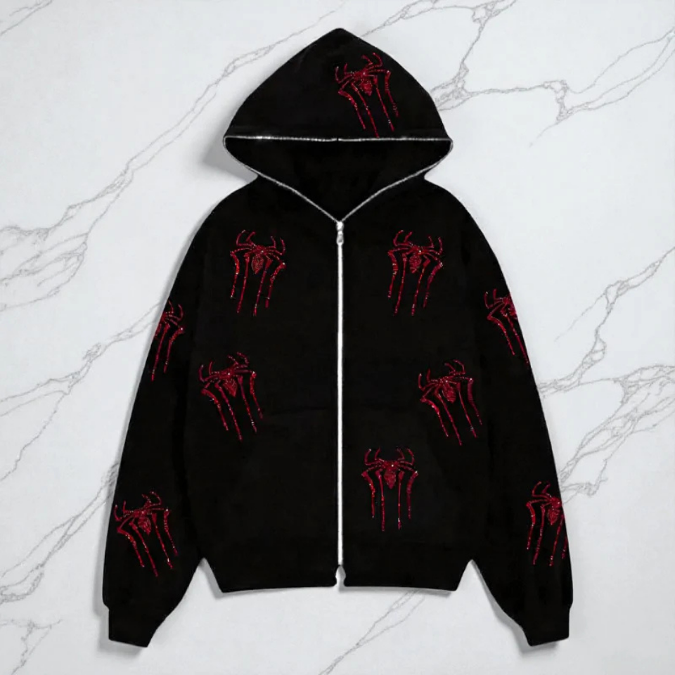 Evelyn – Long-Sleeve Zip-Up Hooded Coat with Pockets