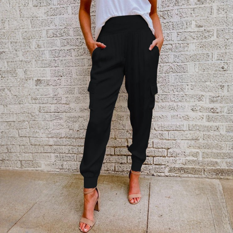 Womens High Waist Cargo Jogger Pants