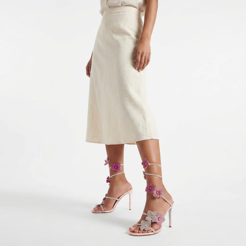 Elegant High-Heeled Sandals with Pointed Toe