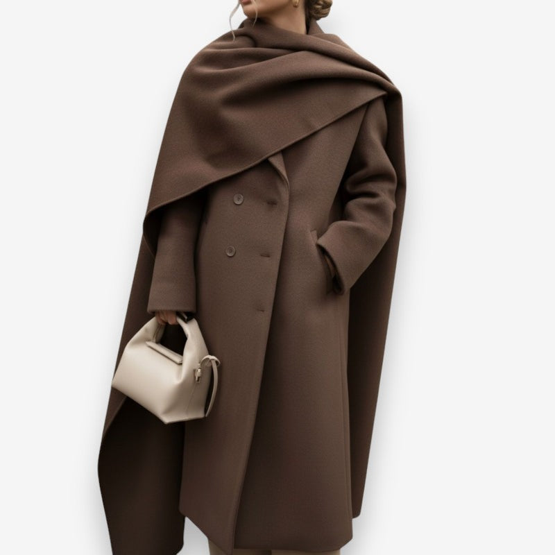 Isabella – Long Sleeve Coat with Pocket and Button Closure