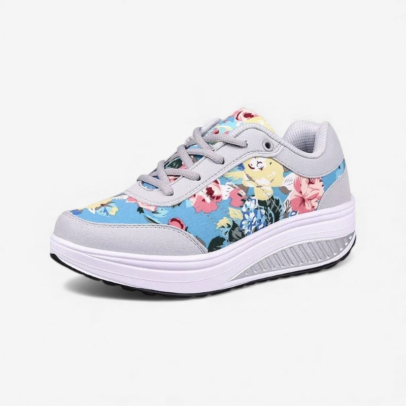 Nora – Sneakers with Floral Print and Adjustable Lace Design