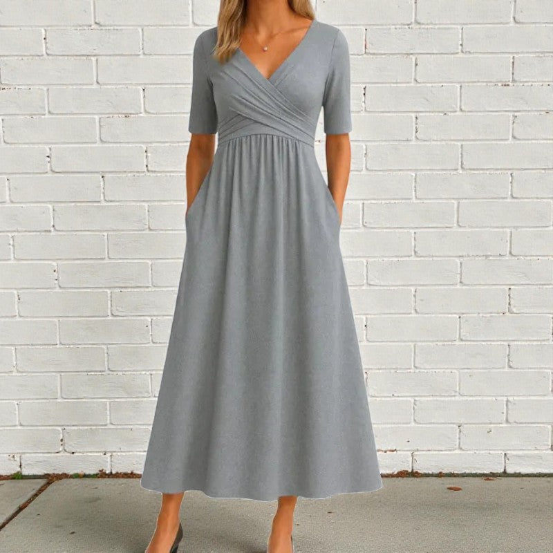 Women’s V-Neck Short Sleeve Dress